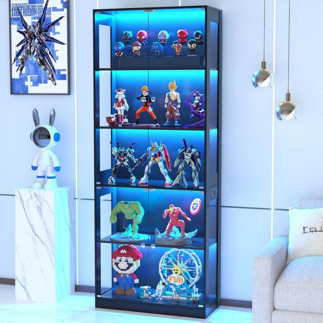 Vitrine - Acrylique, Blanc, 205 x 80 x 35 cm