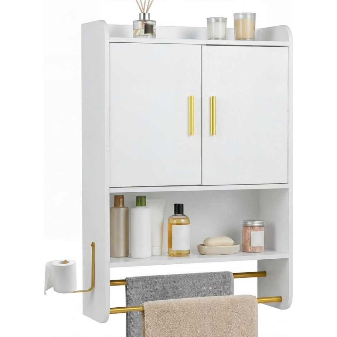 Armoire Suspendue Murale Blanc, Format 55 x 20 x 80 cm