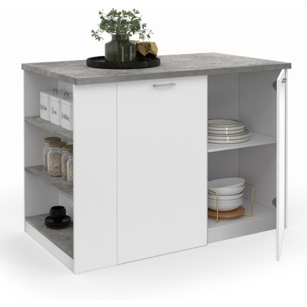 Table Haute / Mange-Debout en Beton, Finition Blanc