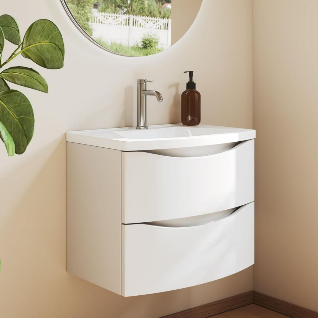 Meuble de Salle de Bain en Acier, Finition Blanc