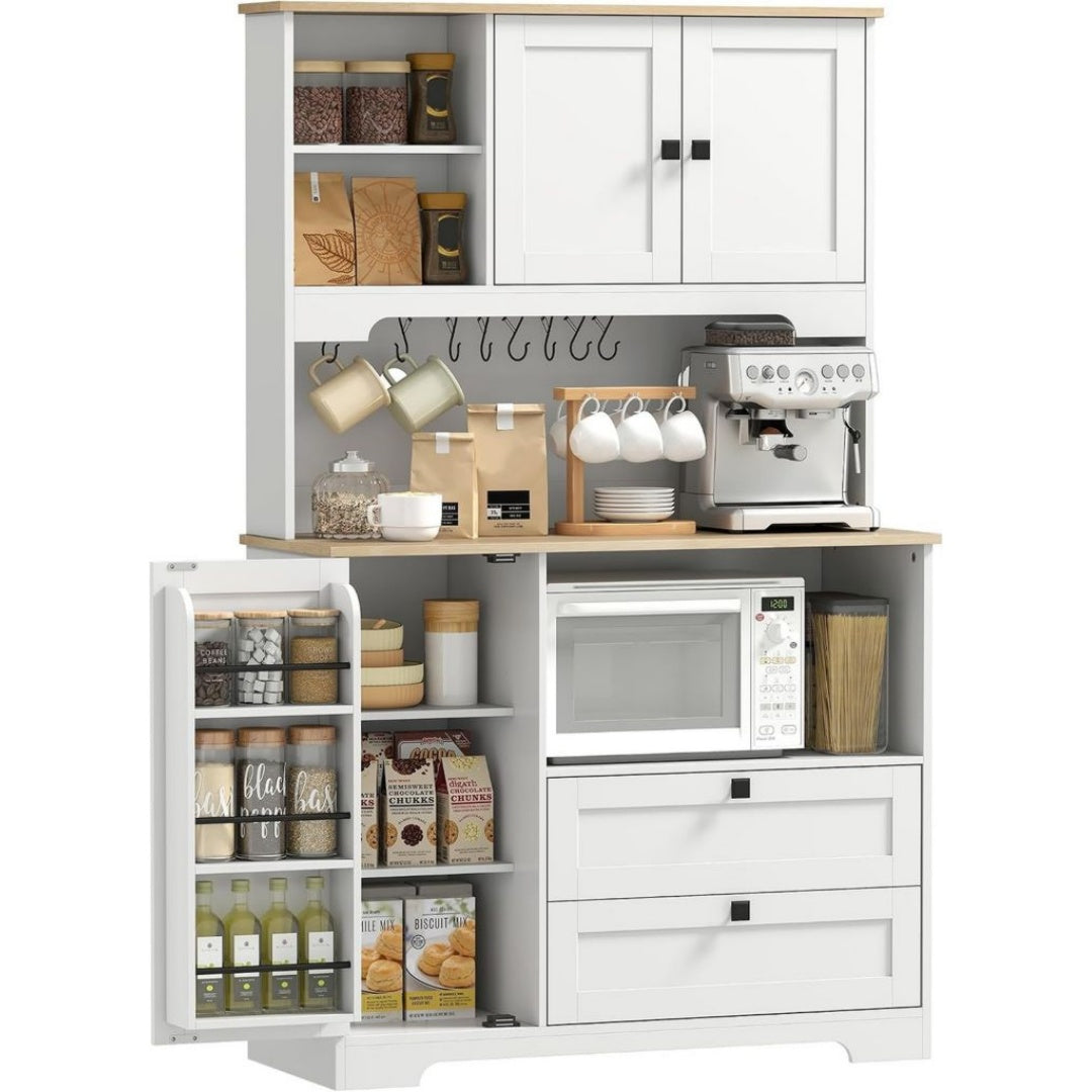 Buffet de Cuisine: Grace a ses 2 placards, Finition Marron Cafe