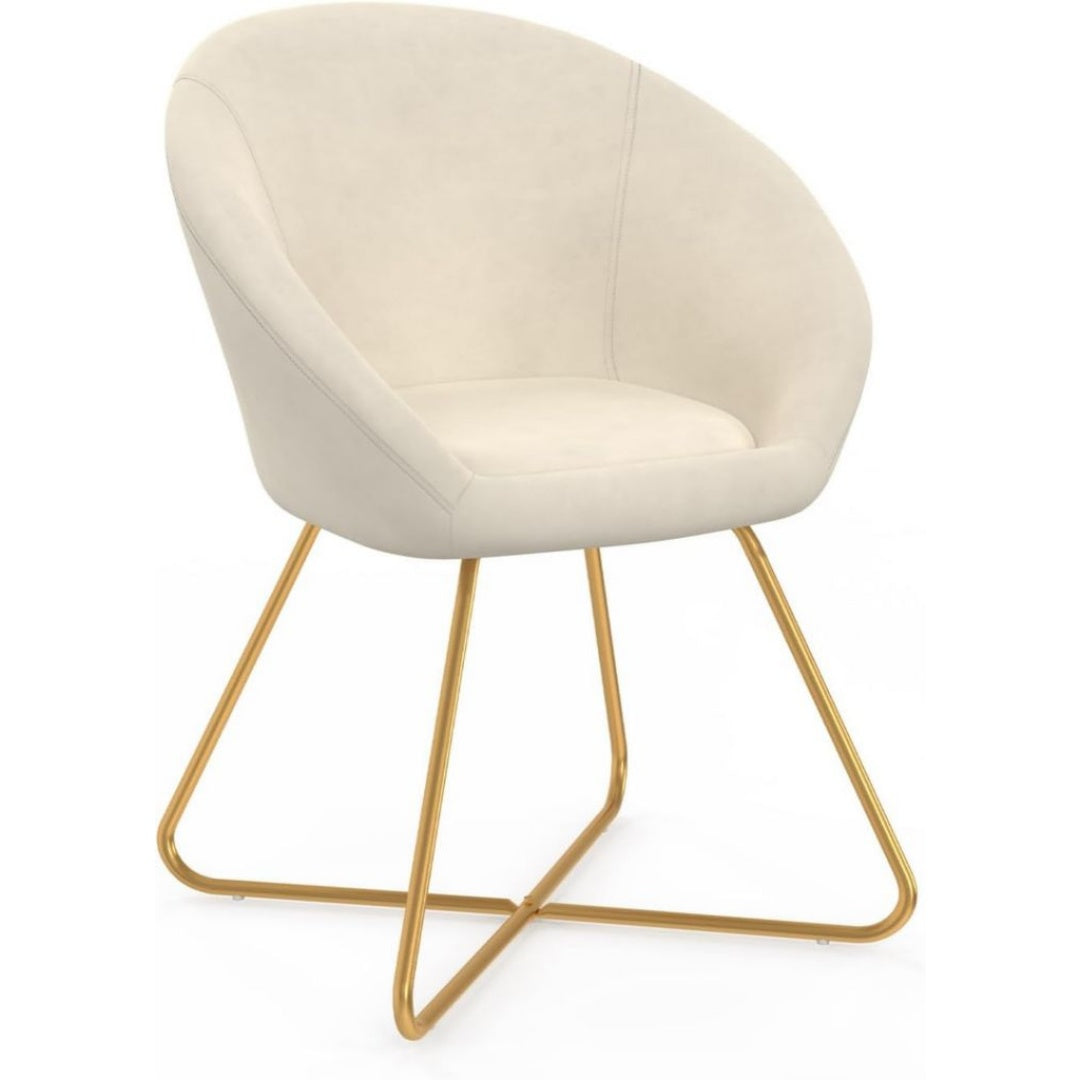 Fauteuil en Metal, Finition Creme